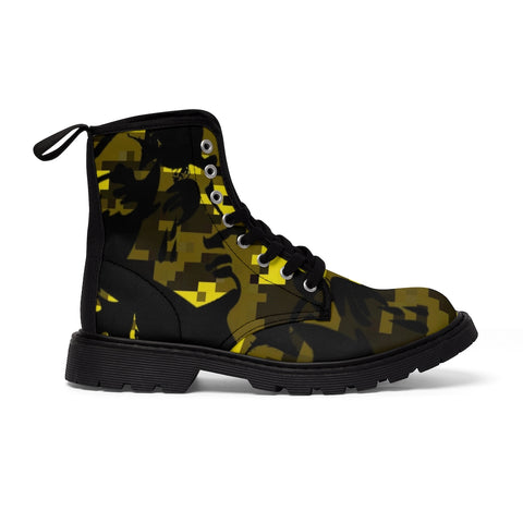 Yellow Camo Canvas Boots
