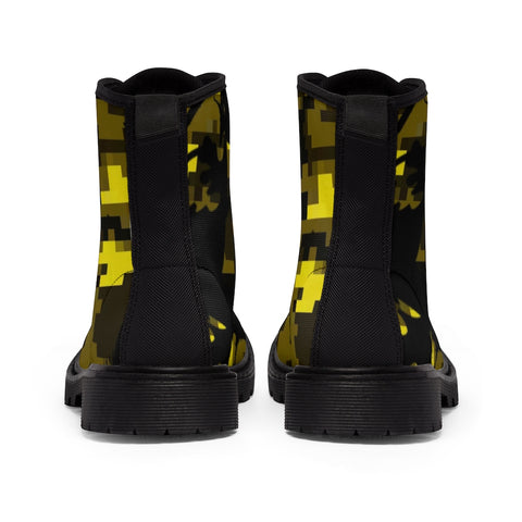 Yellow Camo Canvas Boots