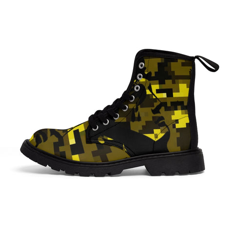 Yellow Camo Canvas Boots